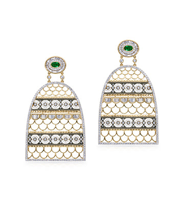 Pearl,Diamond and Emerald earrings